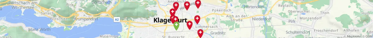 Kartenansicht für Apotheken-Notdienste in der Nähe von Sankt Peter-Welzenegg (Klagenfurt  (Stadt), Kärnten)